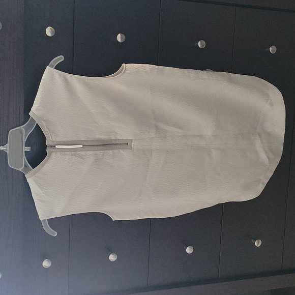 HELMUT LANG Silk & Leather Trim Sleeveless Top Sz S - Picture 5 of 8